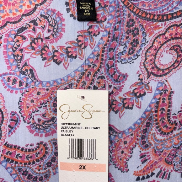 NWT - Jessica Simpson Plus Size Ultramarine Paisley Kimono Duster - Picture 5 of 9